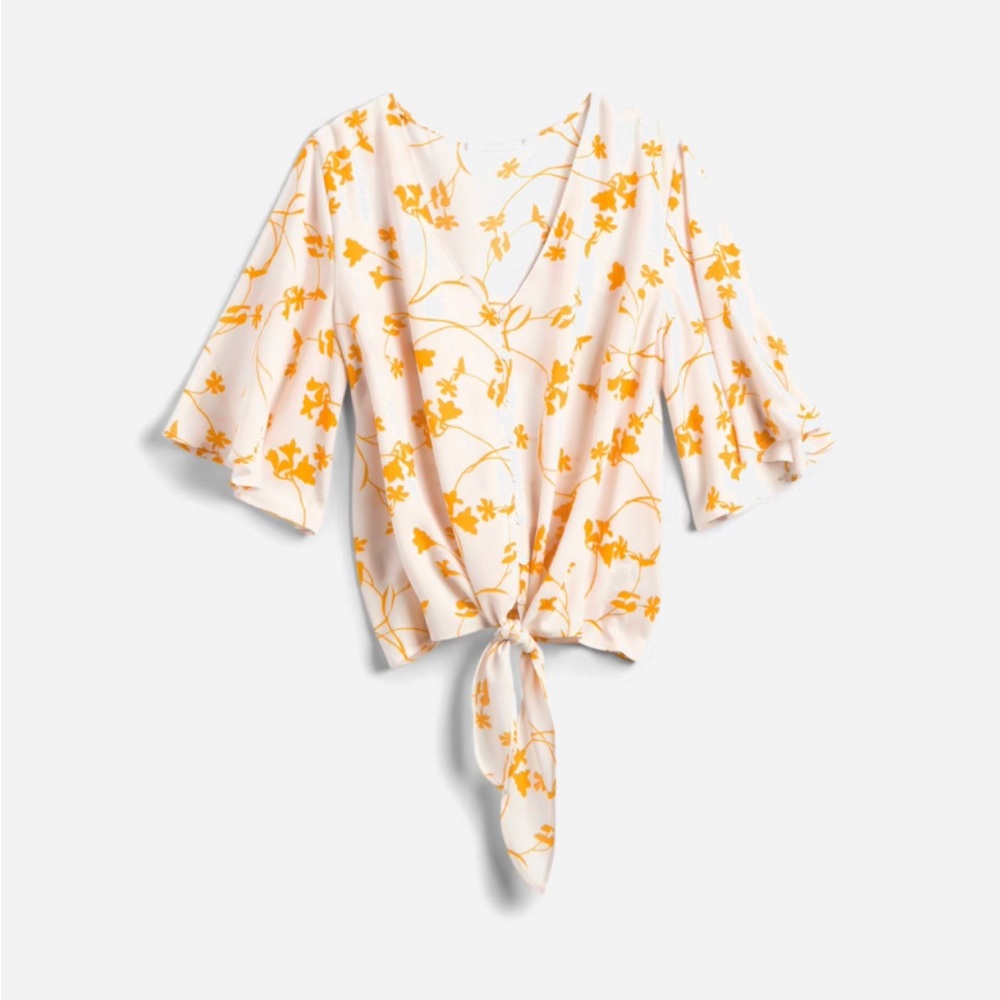 Lush Krisantha Tie Front Blouse
